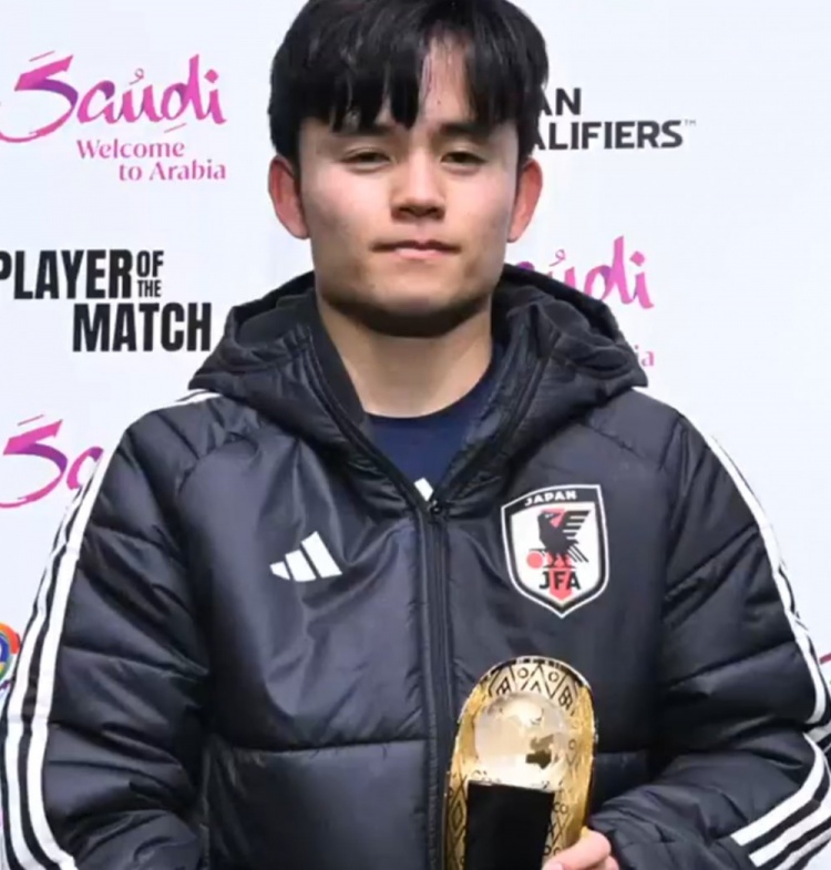 一傳一射閃耀全場！官方：久保建英當(dāng)選日本2-0巴林全場最佳